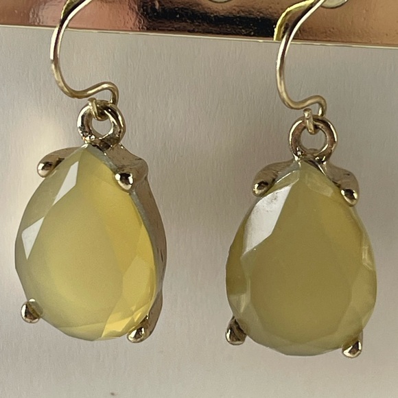 Elegant Stone and Gold Drop Earrings - Picture 10 of 10